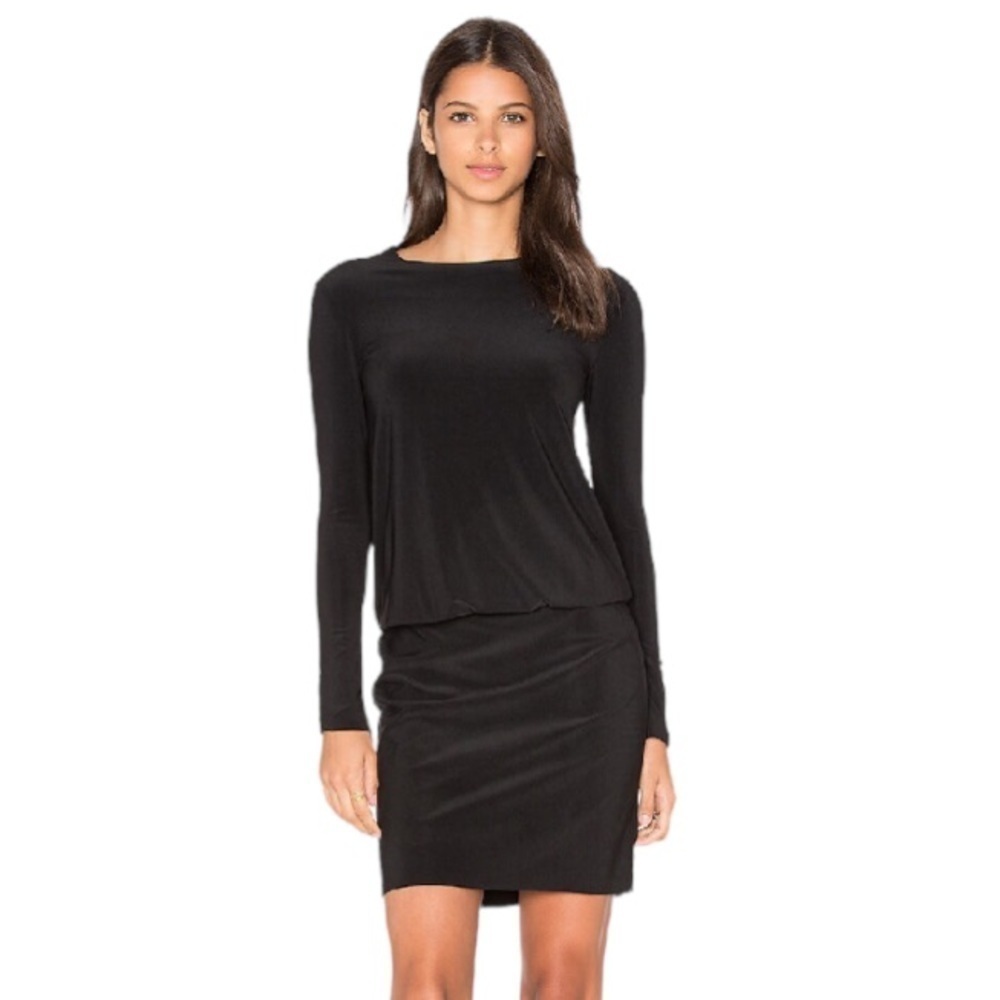Norma Kamali "Babydoll" Black Long Sleeved Dress